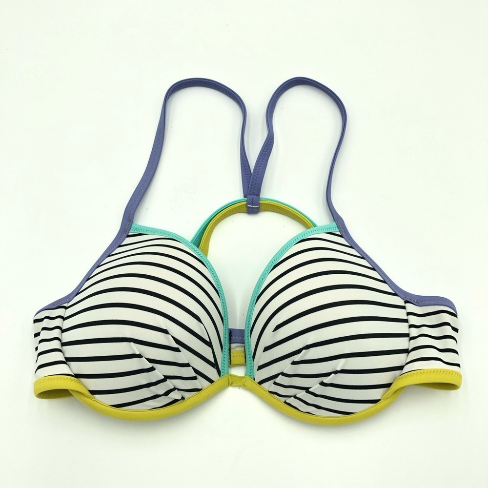 Victoria’s Secret Striped Push Up Racer Back Bikini Set Size 34D/M